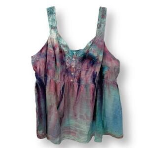 handmade tie dyed ladies sleeveless blouse 5XL